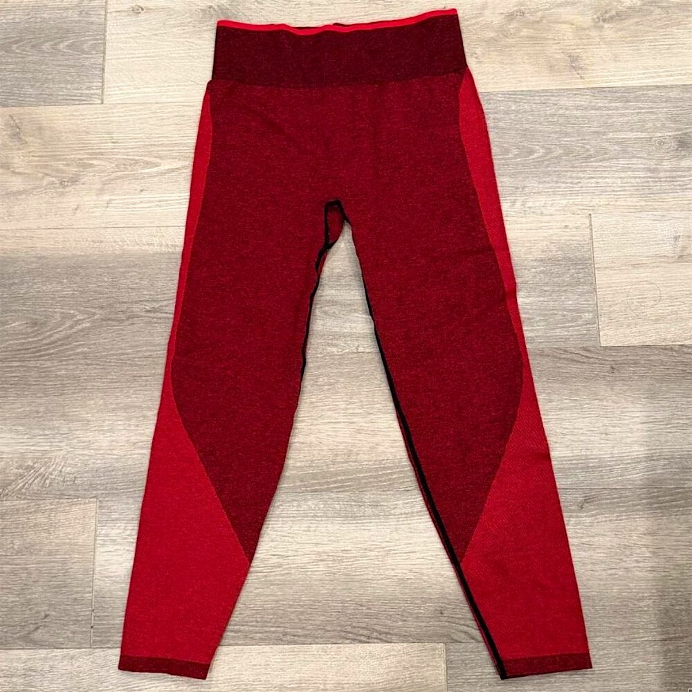 Pink Victorias Secret Red and black high-waisted leggings L